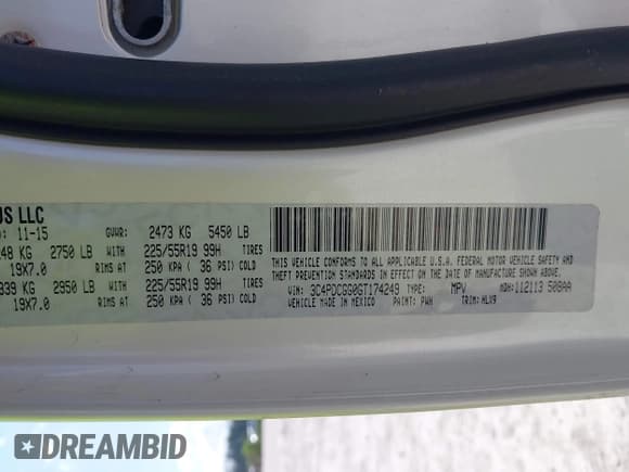 ✅ 2016 Dodge Journey Crossroad • VIN: 3C4PDCGG0GT174249 • Лот: 42545510. Опубликован ранее на IAAI с пробегом 187 261 миль. Бесплатный доступ к архиву аукционных продаж из США и подробный отчёт об истории автомобиля на DreamBid. Изображение 9.