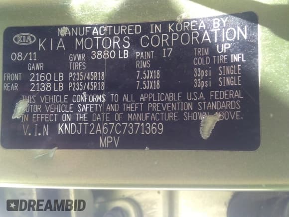 ✅ 2012 Kia Soul + • VIN: KNDJT2A67C7371369 • Lot: 36980531. Listed on IAAI with 101,947 mi. Free auction sales archive from the USA and detailed vehicle history report at DreamBid. Image 9.