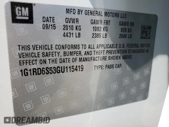 ✅ 2016 Chevrolet Volt Premier • VIN: 1G1RD6S53GU115419 • Lot: 49961764. Wystawiony na Copart z przebiegiem 49 859 mil. Bezpłatny archiwum sprzedaży aukcyjnych z USA i szczegółowy raport historii pojazdu na DreamBid. Zdjęcie 13.