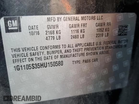 ✅ 2017 Chevrolet Impala LT • VIN: 1G1105S35HU150580 • Лот: 71301794. Опубликован ранее на Copart с пробегом 165 318 миль. Бесплатный доступ к архиву аукционных продаж из США и подробный отчёт об истории автомобиля на DreamBid. Изображение 12.