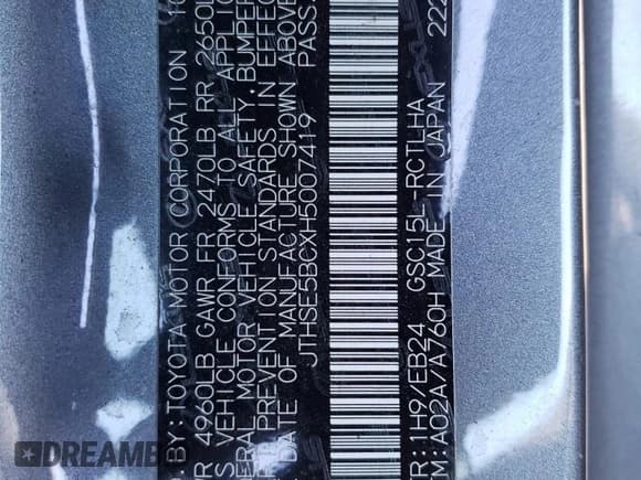 ✅ 2017 Lexus RC 350 • VIN: JTHSE5BCXH5007419 • Lot: 85610644. Listed on Copart with 95,810 mi. Free auction sales archive from the USA and detailed vehicle history report at DreamBid. Image 13.