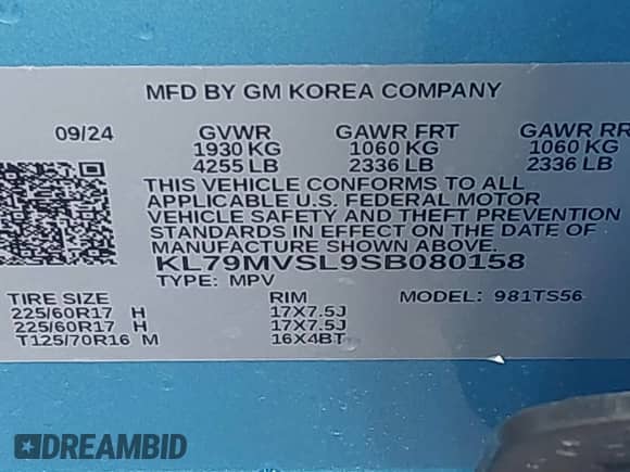 2025 Chevrolet TrailBlazer ACTIV с VIN KL79MVSL9SB080158, выставлен на аукционе IAAI как лот 41854731 с пробегом 1 581 миль миль и . История ставок и продаж доступна на DreamBid. Изображение 9.