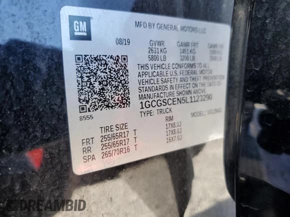 ✅ 2020 Chevrolet Colorado 2WD LT • VIN: 1GCGSCEN5L1123290 • Лот: 85927325. Опубликован ранее на Copart с пробегом 45 636 миль. Бесплатный доступ к архиву аукционных продаж из США и подробный отчёт об истории автомобиля на DreamBid. Изображение 12.