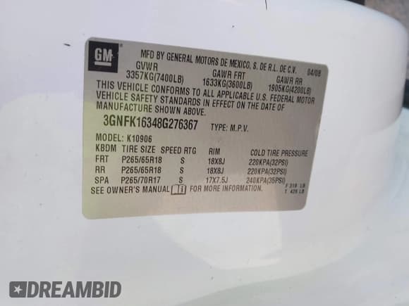 ✅ 2008 Chevrolet Suburban LTZ • VIN: 3GNFK16348G276367 • Lot: 43592608. Wystawiony na IAAI z przebiegiem Nie podano. Bezpłatny archiwum sprzedaży aukcyjnych z USA i szczegółowy raport historii pojazdu na DreamBid. Zdjęcie 9.