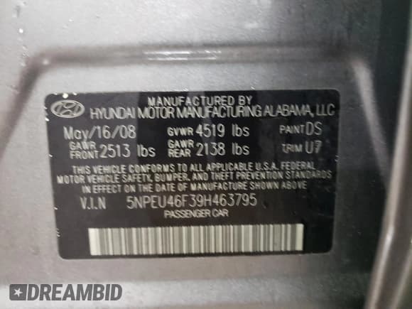 ✅ 2009 Hyundai Sonata Limited • VIN: 5NPEU46F39H463795 • Лот: 86644074. Опубликован ранее на Copart с пробегом 146 009 миль. Бесплатный доступ к архиву аукционных продаж из США и подробный отчёт об истории автомобиля на DreamBid. Изображение 13.