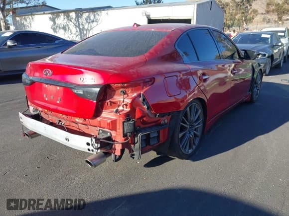 ✅ 2021 Infiniti Q50 Red Sport 400 • VIN: JN1FV7DP3MM850783 • Lot: 41335175. Listed on IAAI with 59,113 mi. Free auction sales archive from the USA and detailed vehicle history report at DreamBid. Image 4.