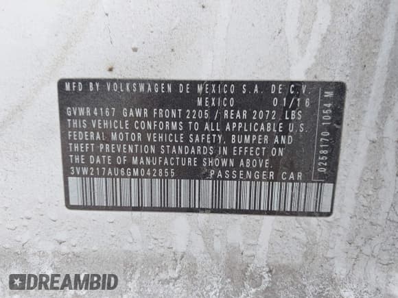 ✅ 2016 Volkswagen Golf TSI S • VIN: 3VW217AU6GM042855 • Lot: 42484442. Wystawiony na IAAI z przebiegiem 131 256 mil. Bezpłatny archiwum sprzedaży aukcyjnych z USA i szczegółowy raport historii pojazdu na DreamBid. Zdjęcie 9.