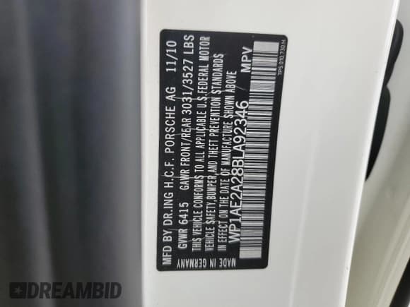 ✅ 2011 Porsche Cayenne S Hybrid • VIN: WP1AE2A28BLA92346 • Lot: 87736165. Wystawiony na Copart z przebiegiem 101 130 mil. Bezpłatny archiwum sprzedaży aukcyjnych z USA i szczegółowy raport historii pojazdu na DreamBid. Zdjęcie 14.