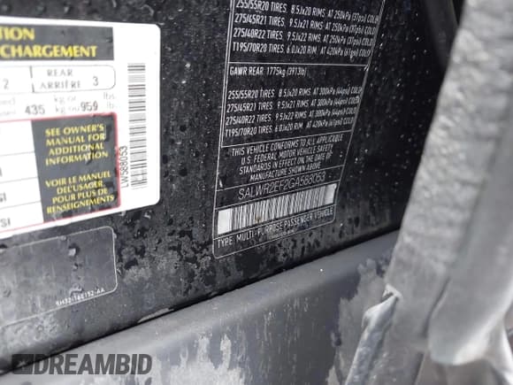 ✅ 2016 Land Rover Range Rover Sport Dynamic • VIN: SALWR2EF2GA588053 • Лот: 43359454. Опубликован ранее на IAAI с пробегом Не указан. Бесплатный доступ к архиву аукционных продаж из США и подробный отчёт об истории автомобиля на DreamBid. Изображение 9.