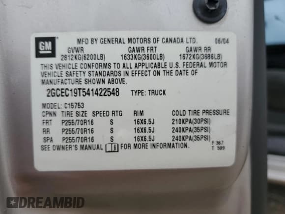 ✅ 2004 Chevrolet Silverado 1500 LS • VIN: 2GCEC19T541422548 • Лот: 77846434. Опубликован ранее на Copart с пробегом Не указан. Бесплатный доступ к архиву аукционных продаж из США и подробный отчёт об истории автомобиля на DreamBid. Изображение 13.