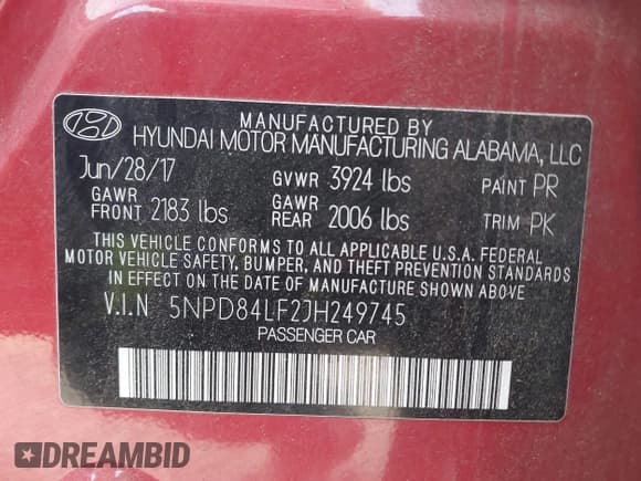 ✅ 2018 Hyundai Elantra SEL • VIN: 5NPD84LF2JH249745 • Lot: 43385820. Listed on IAAI with 68,372 mi. Free auction sales archive from the USA and detailed vehicle history report at DreamBid. Image 9.