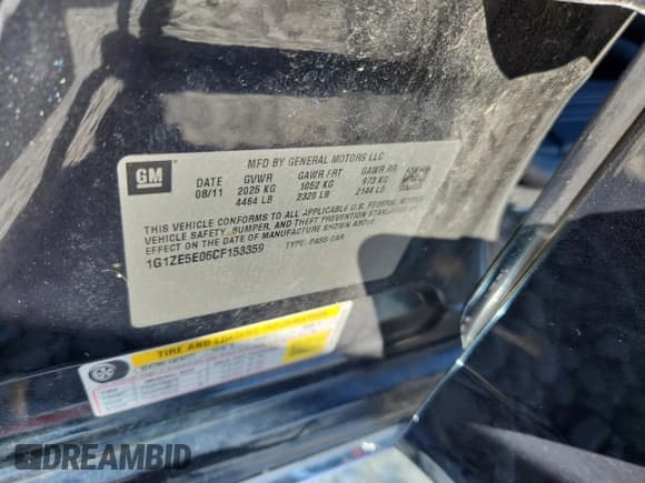 ✅ 2012 Chevrolet Malibu LTZ 1LZ • VIN: 1G1ZE5E06CF153359 • Lot: 90880455. Wystawiony na Copart z przebiegiem 114 041 mil. Bezpłatny archiwum sprzedaży aukcyjnych z USA i szczegółowy raport historii pojazdu na DreamBid. Zdjęcie 12.