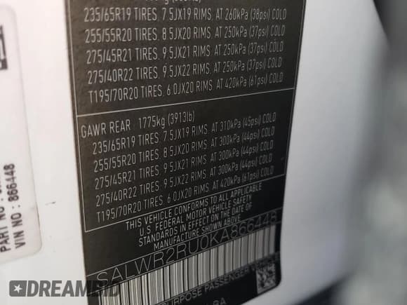 ✅ 2019 Land Rover Range Rover Sport HSE • VIN: SALWR2RU0KA866448 • Lot: 42600305. Listed on Copart with 64,571 mi. Free auction sales archive from the USA and detailed vehicle history report at DreamBid. Image 13.