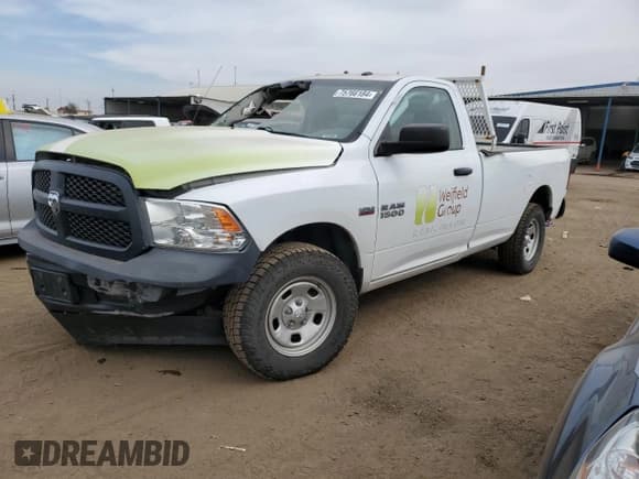 ✅ 2017 Ram 1500 Tradesman • VIN: 3C6JR7DT5HG669192 • Lot: 75766184. Listed on Copart with 112,024 mi. Free auction sales archive from the USA and detailed vehicle history report at DreamBid. Image 1.