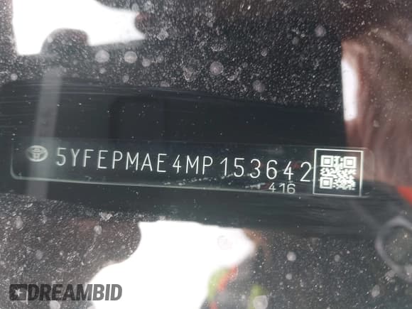 ✅ 2021 Toyota Corolla LE • VIN: 5YFEPMAE4MP153642 • Lot: 43703466. Listed on IAAI with 171,049 mi. Free auction sales archive from the USA and detailed vehicle history report at DreamBid. Image 9.