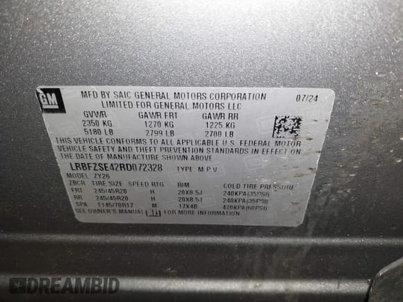 ✅ 2024 Buick Envision Avenir • VIN: LRBFZSE42RD072328 • Lot: 41631418. Wystawiony na IAAI z przebiegiem 635 mil. Bezpłatny archiwum sprzedaży aukcyjnych z USA i szczegółowy raport historii pojazdu na DreamBid. Zdjęcie 9.