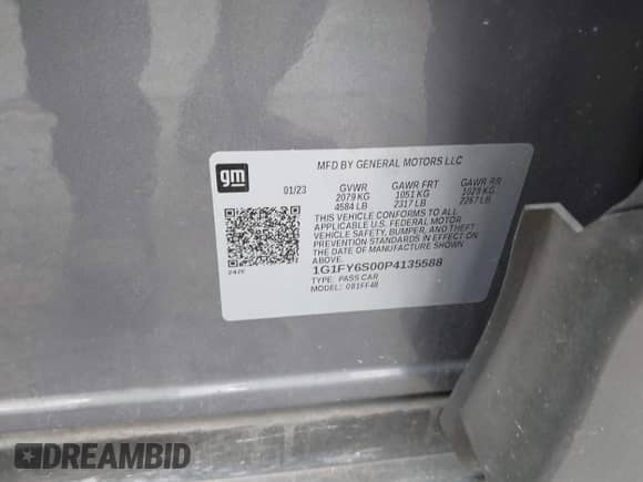 2023 Chevrolet Bolt EUV LT с VIN 1G1FY6S00P4135588, выставлен на аукционе IAAI как лот 43588047 с пробегом 69 943 миль миль и . История ставок и продаж доступна на DreamBid. Изображение 9.