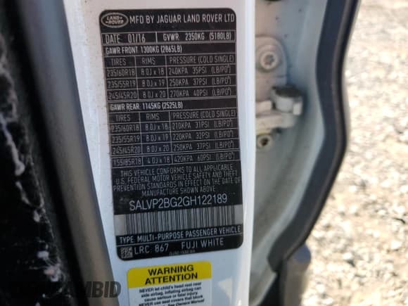 ✅ 2016 Land Rover Range Rover Evoque SE • VIN: SALVP2BG2GH122189 • Лот: 91319585. Опубликован ранее на Copart с пробегом 81 531 миль. Бесплатный доступ к архиву аукционных продаж из США и подробный отчёт об истории автомобиля на DreamBid. Изображение 13.