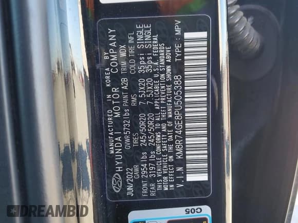 ✅ 2023 Hyundai Palisade Calligraphy • VIN: KM8R74GE8PU505388 • Лот: 89411945. Опубликован ранее на Copart с пробегом 48 144 миль. Бесплатный доступ к архиву аукционных продаж из США и подробный отчёт об истории автомобиля на DreamBid. Изображение 16.