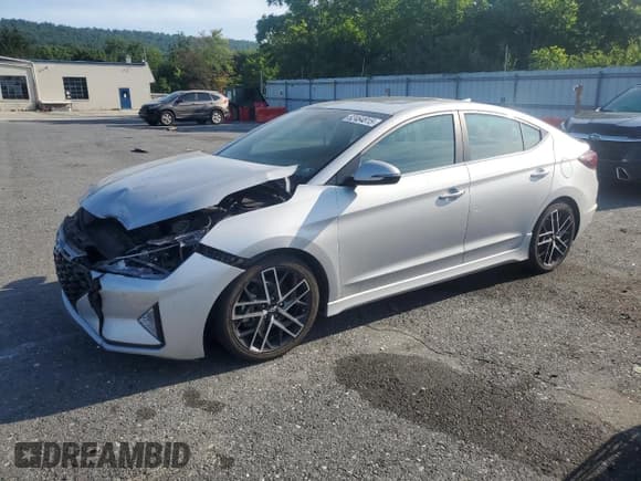 ✅ 2019 Hyundai Elantra Sport • VIN: KMHD04LB2KU835868 • Lot: 62464815. Listed on Copart with 57,227 mi. Free auction sales archive from the USA and detailed vehicle history report at DreamBid. Image 1.