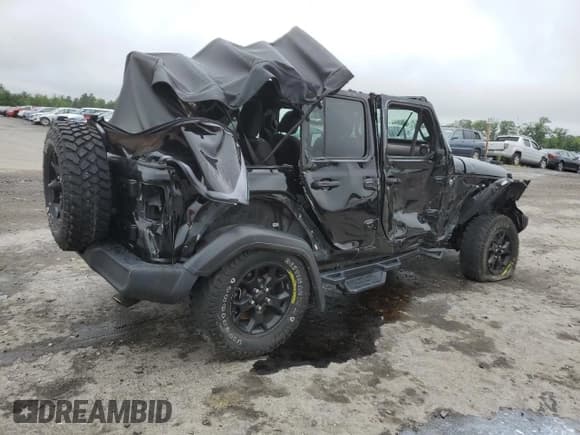 ✅ 2021 Jeep Wrangler Unlimited Willys Sport • VIN: 1C4HJXDN1MW679133 • Lot: 58345635. Listed on Copart with 62,375 mi. Free auction sales archive from the USA and detailed vehicle history report at DreamBid. Image 3.