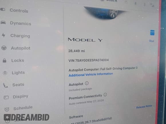 ✅ 2023 Tesla Model Y Long Range • VIN: 7SAYGDEE5PA074004 • Lot: 43207835. Wystawiony na IAAI z przebiegiem 28 449 mil. Bezpłatny archiwum sprzedaży aukcyjnych z USA i szczegółowy raport historii pojazdu na DreamBid. Zdjęcie 7.