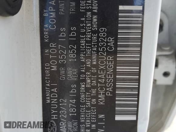 2012 Hyundai Accent GLS z VIN KMHCT4AEXCU253289, wystawiony jako Copart lot #84296065 z przebiegiem 96 331 mil mil oraz Szkoda całkowita • Salvage title. Historia ofert i sprzedaży dostępna na DreamBid. Obrazek 12.