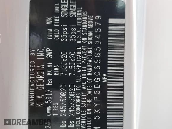 ✅ 2025 Kia Telluride SX X-Line • VIN: 5XYP5DGC6SG594579 • Lot: 48761095. Listed on Copart with 466 mi. Free auction sales archive from the USA and detailed vehicle history report at DreamBid. Image 13.