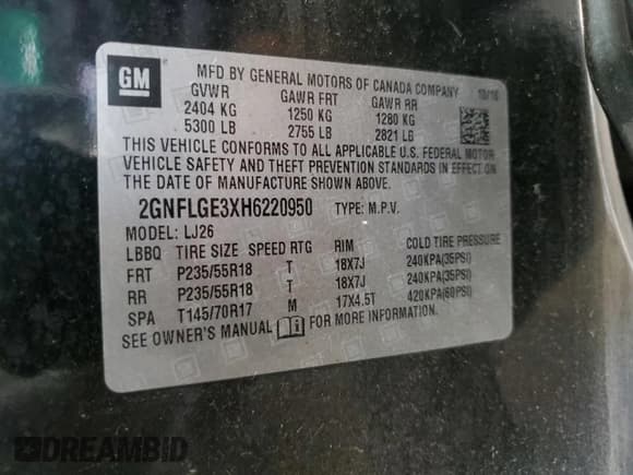 ✅ 2017 Chevrolet Equinox Premier • VIN: 2GNFLGE3XH6220950 • Лот: 87035245. Опубликован ранее на Copart с пробегом 117 975 миль. Бесплатный доступ к архиву аукционных продаж из США и подробный отчёт об истории автомобиля на DreamBid. Изображение 13.