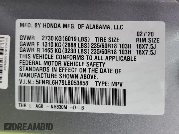 ✅ 2020 Honda Odyssey EX-L • VIN: 5FNRL6H79LB053658 • Lot: 92951785. Wystawiony na Copart z przebiegiem 84 090 mil. Bezpłatny archiwum sprzedaży aukcyjnych z USA i szczegółowy raport historii pojazdu na DreamBid. Zdjęcie 13.