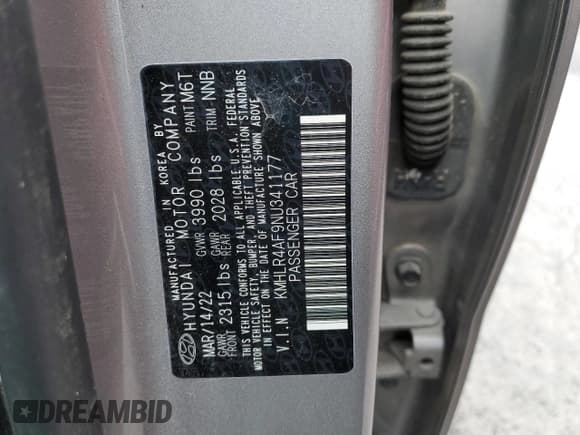 ✅ 2022 Hyundai Elantra N Line • VIN: KMHLR4AF9NU341177 • Лот: 87230065. Опубликован ранее на Copart с пробегом 76 654 миль. Бесплатный доступ к архиву аукционных продаж из США и подробный отчёт об истории автомобиля на DreamBid. Изображение 12.