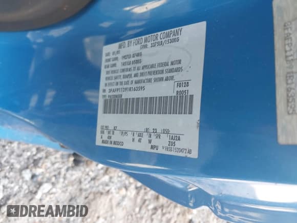 ✅ 2001 Ford Escort ZX2 • VIN: 3FAFP11391R163595 • Лот: 42475183. Опубликован ранее на IAAI с пробегом 150 955 миль. Бесплатный доступ к архиву аукционных продаж из США и подробный отчёт об истории автомобиля на DreamBid. Изображение 9.