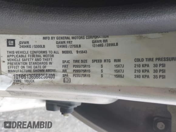 ✅ 2006 GMC Canyon SLE2 • VIN: 1GTDS136568258400 • Лот: 43681460. Опубликован ранее на IAAI с пробегом 294 380 миль. Бесплатный доступ к архиву аукционных продаж из США и подробный отчёт об истории автомобиля на DreamBid. Изображение 9.