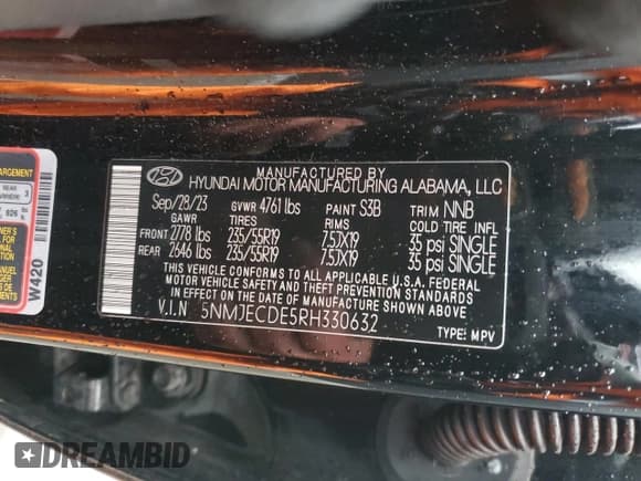 ✅ 2024 Hyundai Tucson Limited • VIN: 5NMJECDE5RH330632 • Лот: 91881805. Опубликован ранее на Copart с пробегом 55 614 миль. Бесплатный доступ к архиву аукционных продаж из США и подробный отчёт об истории автомобиля на DreamBid. Изображение 13.