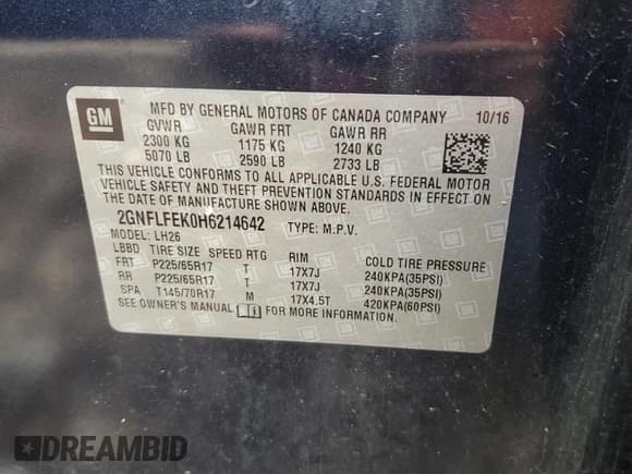 ✅ 2017 Chevrolet Equinox LT • VIN: 2GNFLFEK0H6214642 • Лот: 60108254. Опубликован ранее на Copart с пробегом 139 103 миль. Бесплатный доступ к архиву аукционных продаж из США и подробный отчёт об истории автомобиля на DreamBid. Изображение 14.