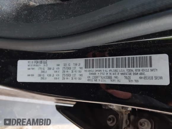 ✅ 2020 Ram 1500 Big Horn • VIN: 1C6SRFFT0LN153866 • Лот: 43672369. Опубликован ранее на IAAI с пробегом 23 700 миль. Бесплатный доступ к архиву аукционных продаж из США и подробный отчёт об истории автомобиля на DreamBid. Изображение 9.