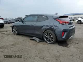 2019 Hyundai Veloster 2.0 with VIN KMHTG6AF1KU006928, listed as a Copart auction lot 64848244 with 53,966 mi miles and Salvage title. Bid and sale history available at DreamBid. Image 2.