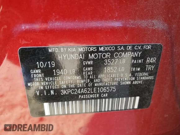 ✅ 2020 Hyundai Accent SEL • VIN: 3KPC24A62LE106575 • Лот: 46901255. Опубликован ранее на Copart с пробегом 89 477 миль. Бесплатный доступ к архиву аукционных продаж из США и подробный отчёт об истории автомобиля на DreamBid. Изображение 12.