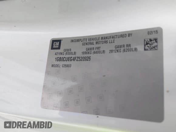 ✅ 2015 Chevrolet Silverado 2500HD Work Truck • VIN: 1GB0CUEG4FZ520926 • Лот: 42908718. Опубликован ранее на IAAI с пробегом 203 518 миль. Бесплатный доступ к архиву аукционных продаж из США и подробный отчёт об истории автомобиля на DreamBid. Изображение 9.