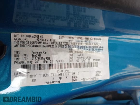 ✅ 2014 Ford Focus SE • VIN: 1FADP3K21EL403591 • Lot: 42031946. Wystawiony na IAAI z przebiegiem 132 630 mil. Bezpłatny archiwum sprzedaży aukcyjnych z USA i szczegółowy raport historii pojazdu na DreamBid. Zdjęcie 9.