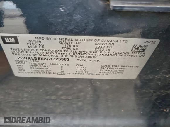 ✅ 2012 Chevrolet Equinox LS • VIN: 2GNALBEK8C1325562 • Lot: 92765805. Wystawiony na Copart z przebiegiem 126 165 mil. Bezpłatny archiwum sprzedaży aukcyjnych z USA i szczegółowy raport historii pojazdu na DreamBid. Zdjęcie 13.