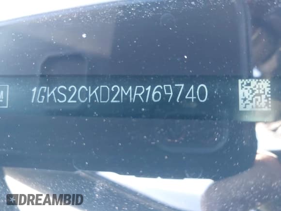 ✅ 2021 GMC Yukon AT4 • VIN: 1GKS2CKD2MR169740 • Lot: 41472470. Listed on IAAI with 103,662 mi. Free auction sales archive from the USA and detailed vehicle history report at DreamBid. Image 9.