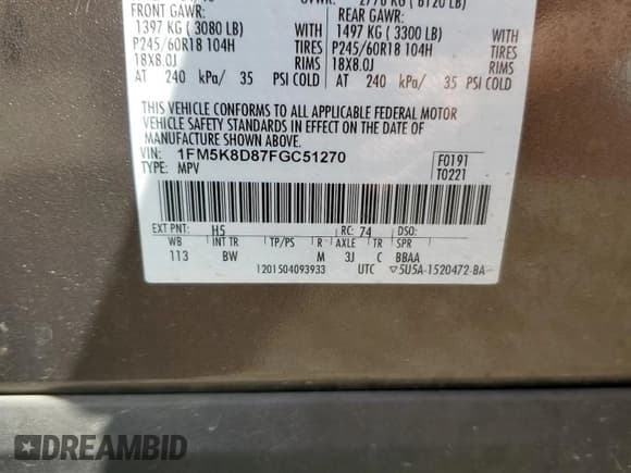 ✅ 2015 Ford Explorer XLT • VIN: 1FM5K8D87FGC51270 • Lot: 87308675. Wystawiony na Copart z przebiegiem 76 908 mil. Bezpłatny archiwum sprzedaży aukcyjnych z USA i szczegółowy raport historii pojazdu na DreamBid. Zdjęcie 13.