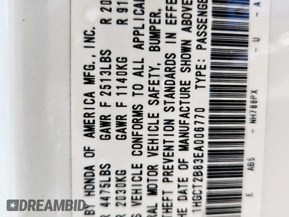 ✅ 2014 Honda Accord EX-L • VIN: 1HGCT2B83EA006770 • Lot: 80486735. Wystawiony na Copart z przebiegiem 169 733 mil. Bezpłatny archiwum sprzedaży aukcyjnych z USA i szczegółowy raport historii pojazdu na DreamBid. Zdjęcie 12.