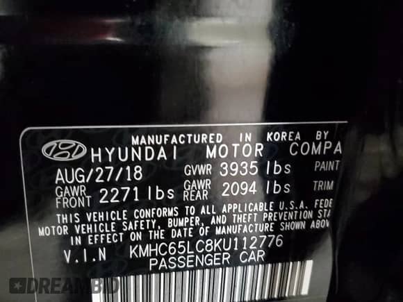 2019 Hyundai Ioniq Blue с VIN KMHC65LC8KU112776, выставлен на аукционе Copart как лот 77973064 с пробегом 156 240 миль миль и На запчасти • Non repairable. История ставок и продаж доступна на DreamBid. Изображение 13.