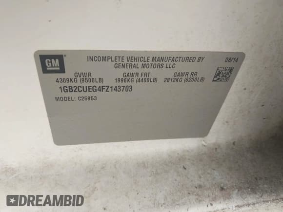 ✅ 2015 Chevrolet Silverado 2500HD Work Truck • VIN: 1GB2CUEG4FZ143703 • Lot: 42329240. Listed on IAAI with 245,752 mi. Free auction sales archive from the USA and detailed vehicle history report at DreamBid. Image 9.