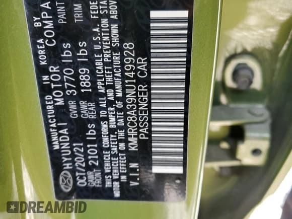 ✅ 2022 Hyundai Venue SEL • VIN: KMHRC8A39NU149928 • Lot: 84456764. Listed on Copart with 62,556 mi. Free auction sales archive from the USA and detailed vehicle history report at DreamBid. Image 15.