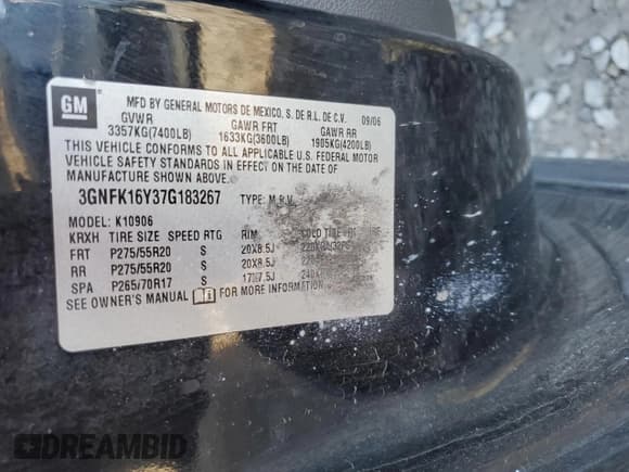 ✅ 2007 Chevrolet Suburban LTZ • VIN: 3GNFK16Y37G183267 • Lot: 79305854. Wystawiony na Copart z przebiegiem 256 147 mil. Bezpłatny archiwum sprzedaży aukcyjnych z USA i szczegółowy raport historii pojazdu na DreamBid. Zdjęcie 13.