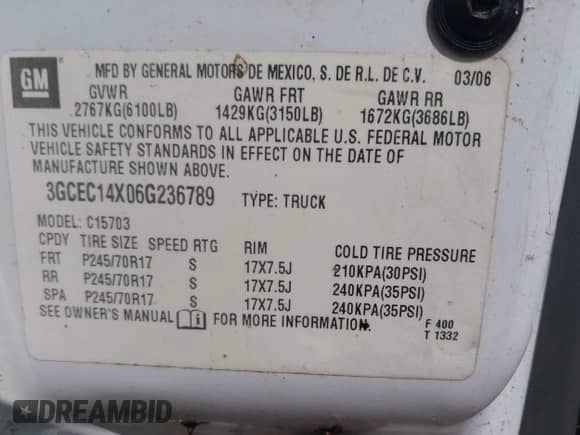 2006 Chevrolet Silverado 1500 Work Truck с VIN 3GCEC14X06G236789, выставлен на аукционе IAAI как лот 42834982 с пробегом 219 489 миль миль и . История ставок и продаж доступна на DreamBid. Изображение 9.