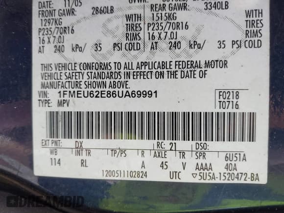 ✅ 2006 Ford Explorer XLS • VIN: 1FMEU62E86UA69991 • Lot: 42599509. Wystawiony na IAAI z przebiegiem 163 531 mil. Bezpłatny archiwum sprzedaży aukcyjnych z USA i szczegółowy raport historii pojazdu na DreamBid. Zdjęcie 9.